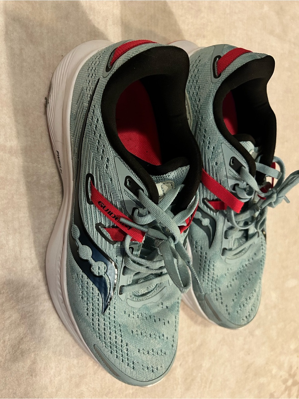 Saucony Kids Light Blue with Red and Navy Lace-Up Sneakers